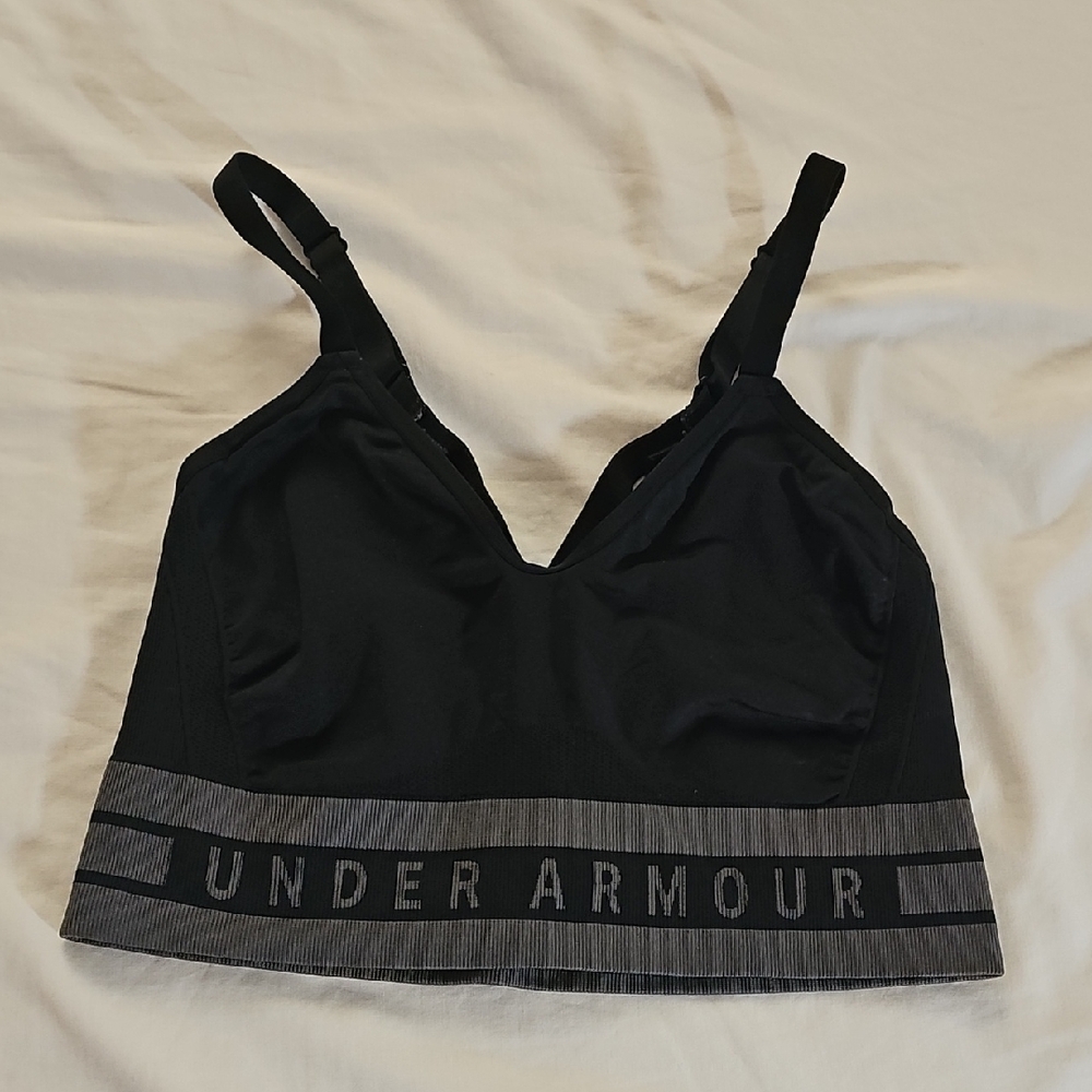 Under Armour Black Sports Bra with Gray Band
